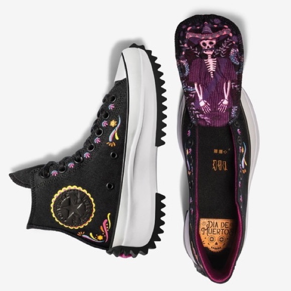 Converse Run Star Hike Day Dead High Platform Painted Embroidered NWT 13 14.5 - Picture 13 of 14